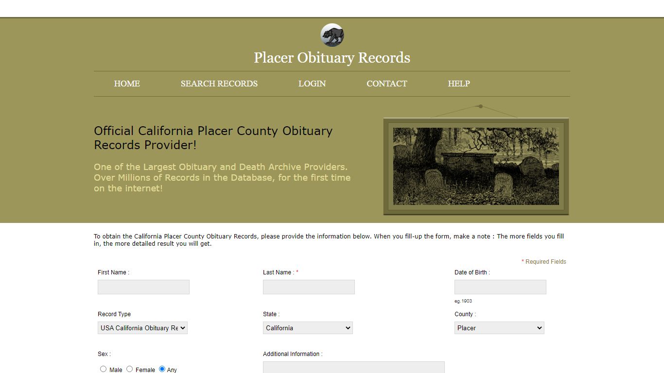Placer County Obituary Records. Public Records, California ...