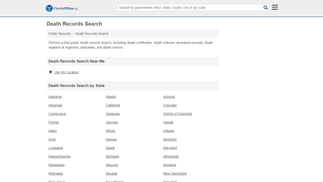 Death Records Search (Death Certificates & Indexes)